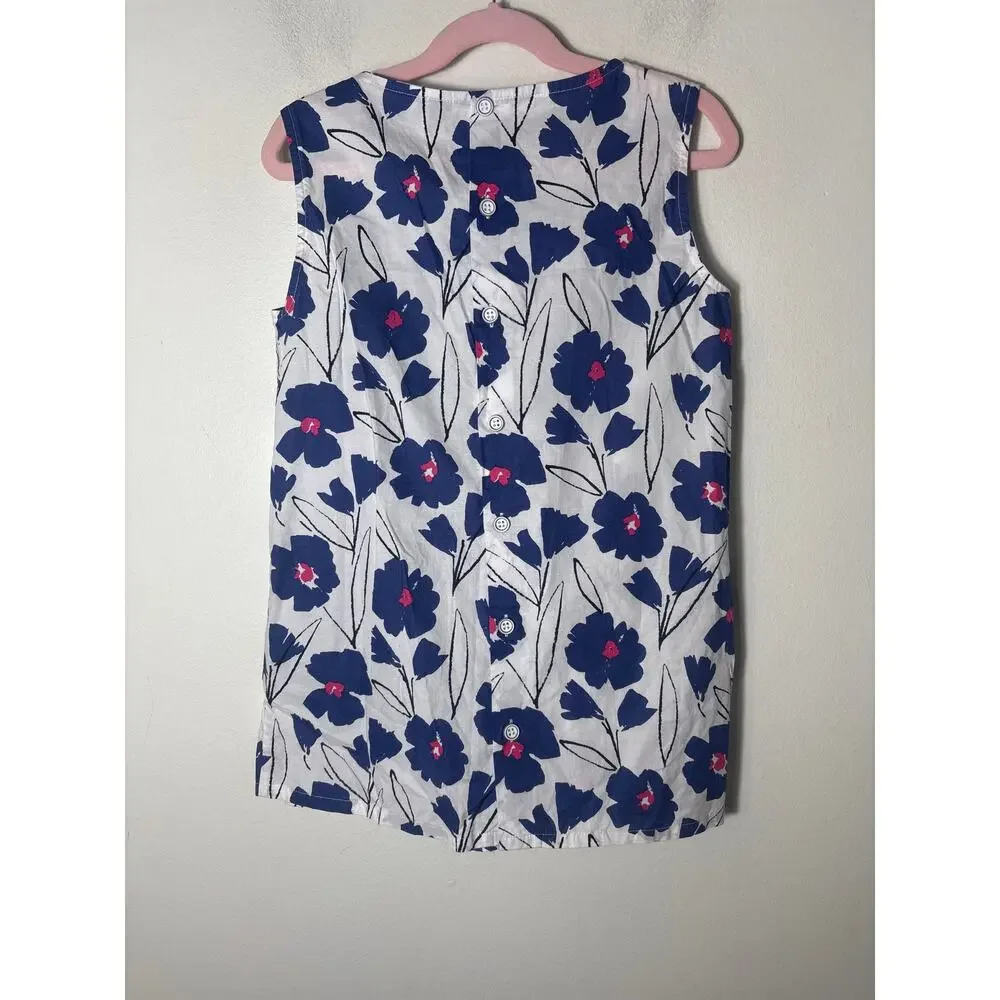 Girls Busy Bees Blue and White Floral Sleeveless Dress Sz 10
